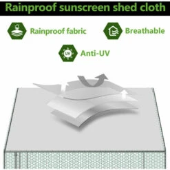 VINGO Poulailler 3x4x2m Enclos Extérieur Avec Serrure Enclos Extérieur Clapier Pour Petits Animaux En Acier Galvanisé - Argent 7 VINGO Poulailler 3x4x2m Enclos Extérieur Avec Serrure Enclos Extérieur Clapier Pour Petits Animaux En Acier Galvanisé - Argent -Polire Soldes Boutique 64454845 3
