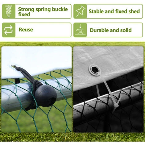 VINGO Poulailler 3x4x2m Enclos Extérieur Avec Serrure Enclos Extérieur Clapier Pour Petits Animaux En Acier Galvanisé - Argent 5 VINGO Poulailler 3x4x2m Enclos Extérieur Avec Serrure Enclos Extérieur Clapier Pour Petits Animaux En Acier Galvanisé - Argent – Image 5