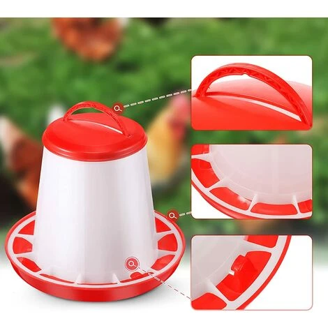 HEGUYEY Poussin Mangeoire Abreuvoir Ensemble Suspendu Volaille Mangeoire En Plastique Volaille Fontaine Volaille Buveur Pour Ferme Poulailler Poulet Distributeur D'eau Mangeoire Ensemble 2 HEGUYEY Poussin Mangeoire Abreuvoir Ensemble Suspendu Volaille Mangeoire En Plastique Volaille Fontaine Volaille Buveur Pour Ferme Poulailler Poulet Distributeur D'eau Mangeoire Ensemble – Image 2
