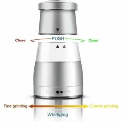 PESCE Moulin à Poivre Ou Sel Manuel Et élégant Avec Réglage De La Mouture, Bonne Prise En Main, Corps En Acier Inoxydable Et Réservoir Grande Capacité 2 -Polire Soldes Boutique 64521671 3