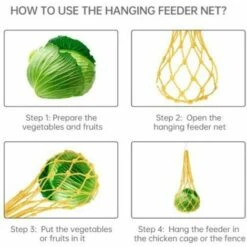 REGALI Poulet Légumes Corde Sac, Volaille Porte-Fruits Poulet Chou Mangeoire Traiter Outil D'alimentation Avec Crochet Pour Poules Poulailler Jouet Pour Poule Oie Canard Grands Oiseaux -Polire Soldes Boutique 64546248 4