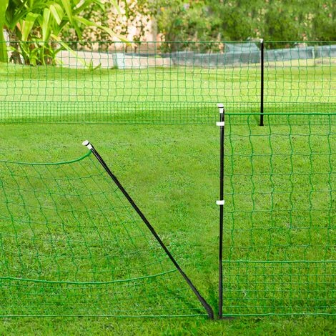 IDMARKET Kit Clôture électrifiable Filet à Poules 12 M Avec Porte 6 Piquets Double Pointe 3 IDMARKET Kit Clôture électrifiable Filet à Poules 12 M Avec Porte 6 Piquets Double Pointe – Image 3