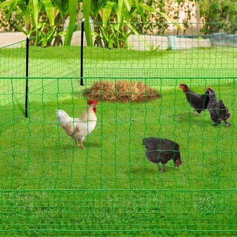 IDMARKET Kit Clôture électrifiable Filet à Poules 24 M Avec Porte 9 Piquets Double Pointe 1 IDMARKET Kit Clôture électrifiable Filet à Poules 24 M Avec Porte 9 Piquets Double Pointe