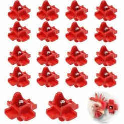 LONVRèE 18 Pcs,Abreuvoir Automatique Poule,TéTine à Eau De Volaille,Abreuvoir Poules ,Nouvelle Fontaine Boire Pour Poulet, Volaille Rouge,Adapté Aux Poules, Canards, Volailles (#1)