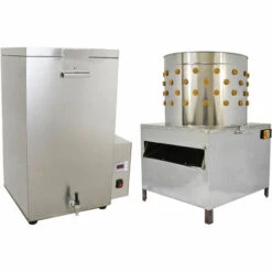 Combo Echaudoir & Plumeuse à Volaille 60cm KuKoo - Argent