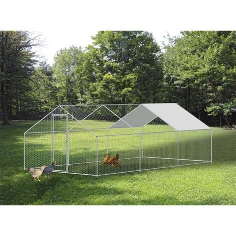 HOBAG Enclos Poulailler 18 M² Parc Grillagé 6x3 M Acier Galvanisé - Naturel 1 HOBAG Enclos Poulailler 18 M² Parc Grillagé 6x3 M Acier Galvanisé - Naturel