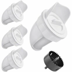 Mangeoire Poules Plastique Mangeoire Poules Automatique, 4 Ports DIY Mangeoire à Poulet Kit [Anti-Gaspillage] [Anti Nuisible] Abreuvoir A Poules Mangeoire Poussin Pour Seaux Tonneaux Bacs,Adélala