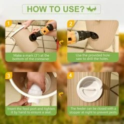 Mangeoire Poules Plastique Mangeoire Poules Automatique, 4 Ports DIY Mangeoire à Poulet Kit [Anti-Gaspillage] [Anti Nuisible] Abreuvoir A Poules Mangeoire Poussin Pour Seaux Tonneaux Bacs,Adélala -Polire Soldes Boutique 66385637 3