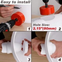 DENUOTOP Mangeoire Poules Automatique, Avec 6 Ports Et Scie Cloche, éTanche à La Pluie, Mangeoire à Poulet Sans DéChetsConvient Aux Seaux, Seaux, Boîtes, Auges, Mangeoires à Poulets Zéro Déchet -Polire Soldes Boutique 66994275 3