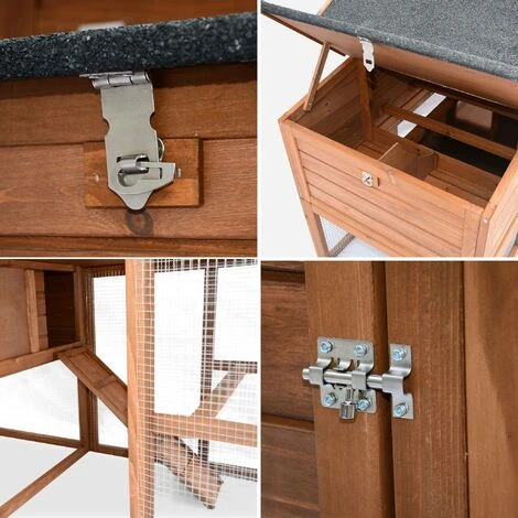 ALICE'S GARDEN Poulailler En Bois GELINE. 4 Poules. Cage à Poule Avec Enclos - Bois 3 ALICE'S GARDEN Poulailler En Bois GELINE. 4 Poules. Cage à Poule Avec Enclos - Bois – Image 3