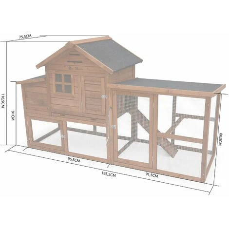 ALICE'S GARDEN Poulailler En Bois GELINE. 4 Poules. Cage à Poule Avec Enclos - Bois 5 ALICE'S GARDEN Poulailler En Bois GELINE. 4 Poules. Cage à Poule Avec Enclos - Bois – Image 5