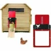 GRID COOL Porte Poulailler Automatique Avec Capteur De Lumière - Poulailler Entièrement étanche En Porte De Poulailler à Induction - Porte De Poulailler ，Rouge，T-Audace T-Audace