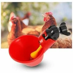 ENLENK 5 Pcs En Abreuvoir Poules, Tasses Automatiques Automatique Chicken Acier Inoxydable Eau Côté Horizontal Mamelons Poulet Volaille Lapin Buveur Abreuvoir Nipple (Bol à Eau à Vis Fixe)