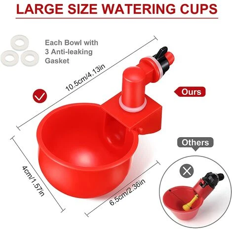 OYLDA Filet De 3/8 Pouce, Remplissage Automatique, Abreuvoir Pour Volaille (rouge, 6 Pièces) 2 OYLDA Filet De 3/8 Pouce, Remplissage Automatique, Abreuvoir Pour Volaille (rouge, 6 Pièces) – Image 2