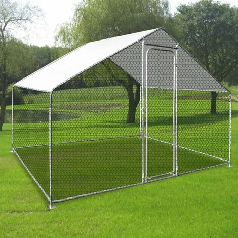IDMARKET Enclos Poulailler 6 M² Parc Grillagé 3x2 M Acier Galvanisé - Naturel 5 IDMARKET Enclos Poulailler 6 M² Parc Grillagé 3x2 M Acier Galvanisé - Naturel – Image 5