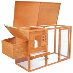 VidaXL Poulailler D'extérieur Avec 1 Nichoir Bois - Brun -Polire Soldes Boutique 732610 3