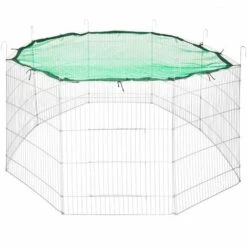 TECTAKE Parc D'Extèrieur Grillag? ? Lapins Et Petits Rongeurs + 1 Filet De Protection 204 Cm ? Vert - Vert