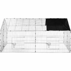TECTAKE Parc D'Extèrieur ? Lapins Et Petits Rongeurs Avec 1 Toit En Métal 180 Cm X 75 Cm X 75 Cm Noir - Noir -Polire Soldes Boutique 7514462 3