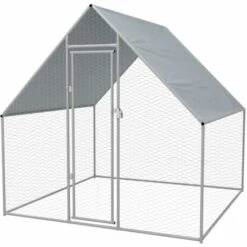 VidaXL Cage Extérieure Pour Poulets Acier Galvanisé 2 X 2 X 1,92 M - Argent