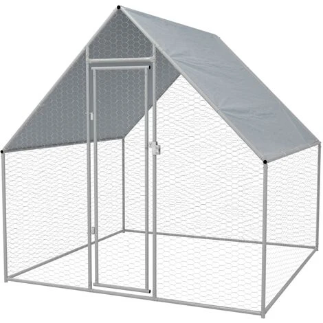 VidaXL Cage Extérieure Pour Poulets Acier Galvanisé 2 X 2 X 1,92 M - Argent 1 VidaXL Cage Extérieure Pour Poulets Acier Galvanisé 2 X 2 X 1,92 M - Argent